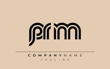 PRM Yaratıcı Eşsiz Modern Harf Logosu Tasarımı. Benzersiz bir harf dizaynına sahip stilize logo, soyut minimalist estetik ve modern cazibe sunar.