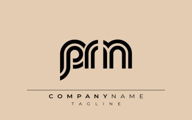 PRN Yaratıcı Eşsiz Modern Harf Logosu Tasarımı. Benzersiz bir harf dizaynına sahip stilize logo, soyut minimalist estetik ve modern cazibe sunar.