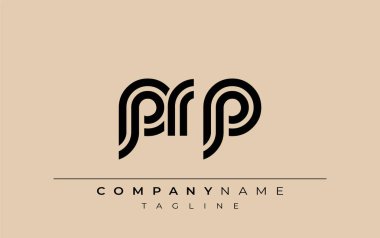 PRP Yaratıcı Eşsiz Modern Harf Logosu Tasarımı. Benzersiz bir harf dizaynına sahip stilize logo, soyut minimalist estetik ve modern cazibe sunar.
