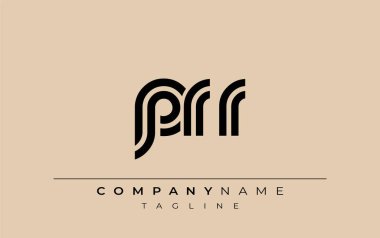 PRR Yaratıcı Eşsiz Modern Harf Logosu Tasarımı. Benzersiz bir harf dizaynına sahip stilize logo, soyut minimalist estetik ve modern cazibe sunar.