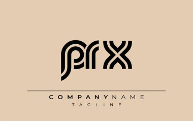 PRX Yaratıcı Eşsiz Modern Harf Logosu Tasarımı. Benzersiz bir harf dizaynına sahip stilize logo, soyut minimalist estetik ve modern cazibe sunar.