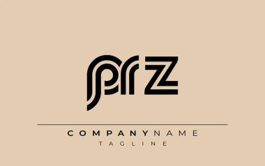 PRZ Yaratıcı Eşsiz Modern Harf Logosu Tasarımı. Benzersiz bir harf dizaynına sahip stilize logo, soyut minimalist estetik ve modern cazibe sunar.
