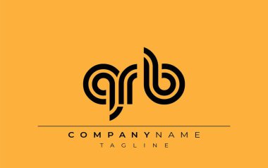 QRB Yaratıcı Eşsiz Modern Harf Logosu Tasarımı. Benzersiz bir harf dizaynına sahip stilize logo, soyut minimalist estetik ve modern cazibe sunar.