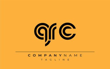 QRC Yaratıcı Eşsiz Modern Harf Logosu Tasarımı. Benzersiz bir harf dizaynına sahip stilize logo, soyut minimalist estetik ve modern cazibe sunar.