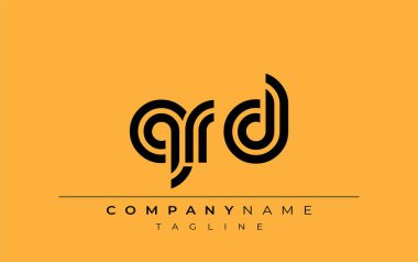 QRD Yaratıcı Eşsiz Modern Harf Logosu Tasarımı. Benzersiz bir harf dizaynına sahip stilize logo, soyut minimalist estetik ve modern cazibe sunar.