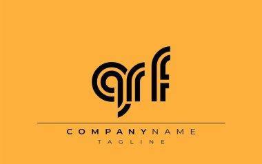 QRF Yaratıcı Eşsiz Modern Harf Logosu Tasarımı. Benzersiz bir harf dizaynına sahip stilize logo, soyut minimalist estetik ve modern cazibe sunar.