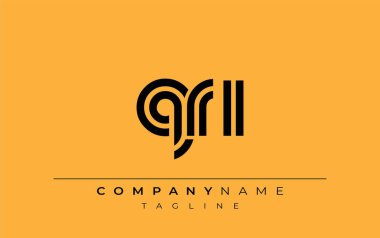 QRI Yaratıcı Eşsiz Modern Harf Logosu Tasarımı. Benzersiz bir harf dizaynına sahip stilize logo, soyut minimalist estetik ve modern cazibe sunar.