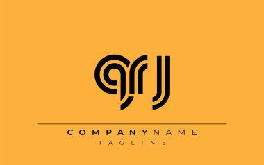QRJ Yaratıcı Eşsiz Modern Harf Logosu Tasarımı. Benzersiz bir harf dizaynına sahip stilize logo, soyut minimalist estetik ve modern cazibe sunar.