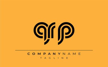 QRP Yaratıcı Eşsiz Modern Harf Logosu Tasarımı. Benzersiz bir harf dizaynına sahip stilize logo, soyut minimalist estetik ve modern cazibe sunar.