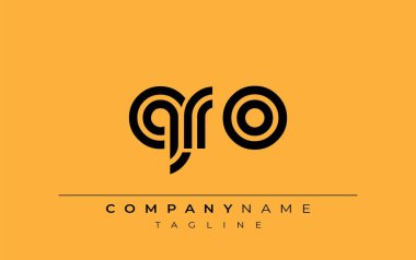 QRO Yaratıcı Eşsiz Modern Harf Logosu Tasarımı. Benzersiz bir harf dizaynına sahip stilize logo, soyut minimalist estetik ve modern cazibe sunar.