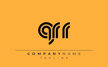 QRR Yaratıcı Eşsiz Modern Harf Logosu Tasarımı. Benzersiz bir harf dizaynına sahip stilize logo, soyut minimalist estetik ve modern cazibe sunar.