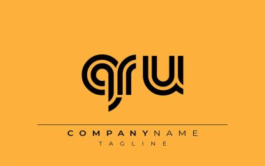 QRU Yaratıcı Eşsiz Modern Harf Logosu Tasarımı. Benzersiz bir harf dizaynına sahip stilize logo, soyut minimalist estetik ve modern cazibe sunar.