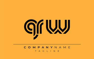 QRW Yaratıcı Eşsiz Modern Harf Logosu Tasarımı. Benzersiz bir harf dizaynına sahip stilize logo, soyut minimalist estetik ve modern cazibe sunar.