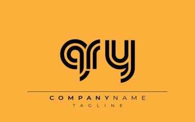 QRY Yaratıcı Eşsiz Modern Harf Logosu Tasarımı. Benzersiz bir harf dizaynına sahip stilize logo, soyut minimalist estetik ve modern cazibe sunar.