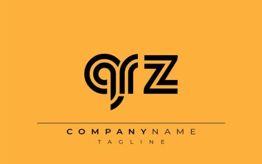 QRZ Yaratıcı Eşsiz Modern Harf Logosu Tasarımı. Benzersiz bir harf dizaynına sahip stilize logo, soyut minimalist estetik ve modern cazibe sunar.