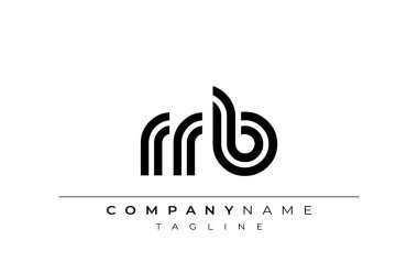 RRB Yaratıcı Eşsiz Modern Harf Logosu Tasarımı. Benzersiz bir harf dizaynına sahip stilize logo, soyut minimalist estetik ve modern cazibe sunar.