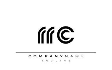 RRC Yaratıcı Eşsiz Modern Harf Logosu Tasarımı. Benzersiz bir harf dizaynına sahip stilize logo, soyut minimalist estetik ve modern cazibe sunar.