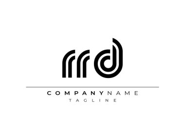 RRD Yaratıcı Eşsiz Modern Harf Logosu Tasarımı. Benzersiz bir harf dizaynına sahip stilize logo, soyut minimalist estetik ve modern cazibe sunar.