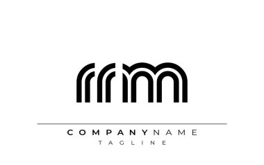 RRM Yaratıcı Eşsiz Modern Harf Logosu Tasarımı. Benzersiz bir harf dizaynına sahip stilize logo, soyut minimalist estetik ve modern cazibe sunar.