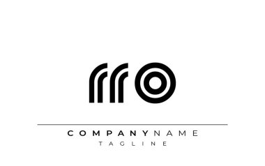 RRO Yaratıcı Eşsiz Modern Harf Logosu Tasarımı. Benzersiz bir harf dizaynına sahip stilize logo, soyut minimalist estetik ve modern cazibe sunar.