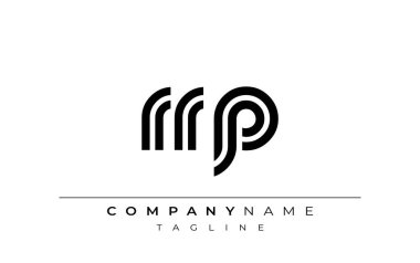 RRP Yaratıcı Eşsiz Modern Harf Logosu Tasarımı. Benzersiz bir harf dizaynına sahip stilize logo, soyut minimalist estetik ve modern cazibe sunar.