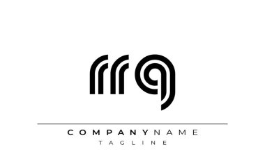 RRQ Yaratıcı Eşsiz Modern Harf Logosu Tasarımı. Benzersiz bir harf dizaynına sahip stilize logo, soyut minimalist estetik ve modern cazibe sunar.