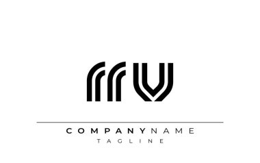 RRV Yaratıcı Eşsiz Modern Harf Logosu Tasarımı. Benzersiz bir harf dizaynına sahip stilize logo, soyut minimalist estetik ve modern cazibe sunar.
