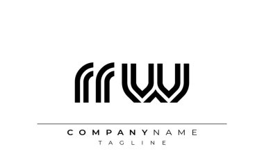 RRW Yaratıcı Eşsiz Modern Harf Logosu Tasarımı. Benzersiz bir harf dizaynına sahip stilize logo, soyut minimalist estetik ve modern cazibe sunar.