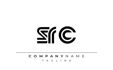 SRC Yaratıcı Eşsiz Modern Harf Logosu Tasarımı. Benzersiz bir harf dizaynına sahip stilize logo, soyut minimalist estetik ve modern cazibe sunar.