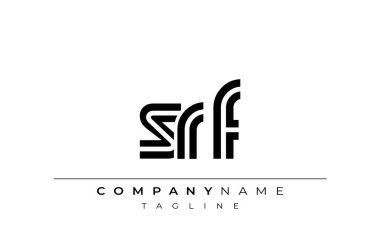 SRF Yaratıcı Eşsiz Modern Harf Logosu Tasarımı. Benzersiz bir harf dizaynına sahip stilize logo, soyut minimalist estetik ve modern cazibe sunar.