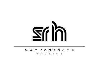 SRH Yaratıcı Eşsiz Modern Harf Logosu Tasarımı. Benzersiz bir harf dizaynına sahip stilize logo, soyut minimalist estetik ve modern cazibe sunar.