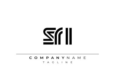 SRI Yaratıcı Eşsiz Modern Harf Logosu Tasarımı. Benzersiz bir harf dizaynına sahip stilize logo, soyut minimalist estetik ve modern cazibe sunar.