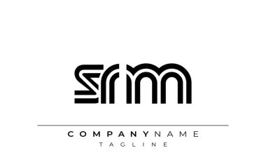 SRM Yaratıcı Eşsiz Modern Harf Logosu Tasarımı. Benzersiz bir harf dizaynına sahip stilize logo, soyut minimalist estetik ve modern cazibe sunar.