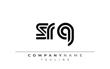 SRQ Yaratıcı Eşsiz Modern Harf Logosu Tasarımı. Benzersiz bir harf dizaynına sahip stilize logo, soyut minimalist estetik ve modern cazibe sunar.