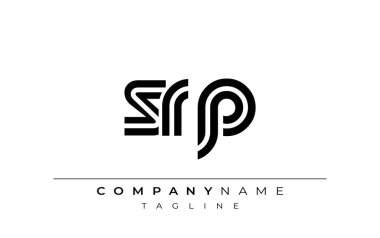 SRP Yaratıcı Eşsiz Modern Harf Logosu Tasarımı. Benzersiz bir harf dizaynına sahip stilize logo, soyut minimalist estetik ve modern cazibe sunar.