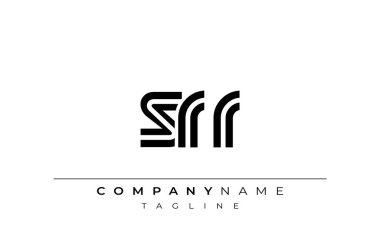 SRR Yaratıcı Eşsiz Modern Harf Logosu Tasarımı. Benzersiz bir harf dizaynına sahip stilize logo, soyut minimalist estetik ve modern cazibe sunar.