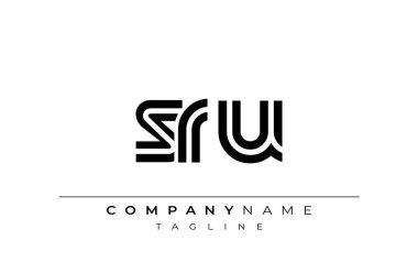 SRU Yaratıcı Eşsiz Modern Harf Logosu Tasarımı. Benzersiz bir harf dizaynına sahip stilize logo, soyut minimalist estetik ve modern cazibe sunar.