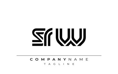 SRW Yaratıcı Eşsiz Modern Harf Logosu Tasarımı. Benzersiz bir harf dizaynına sahip stilize logo, soyut minimalist estetik ve modern cazibe sunar.