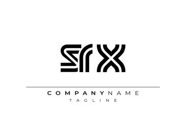 SRX Yaratıcı Eşsiz Modern Harf Logosu Tasarımı. Benzersiz bir harf dizaynına sahip stilize logo, soyut minimalist estetik ve modern cazibe sunar.