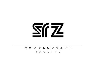 SRZ Yaratıcı Eşsiz Modern Harf Logosu Tasarımı. Benzersiz bir harf dizaynına sahip stilize logo, soyut minimalist estetik ve modern cazibe sunar.