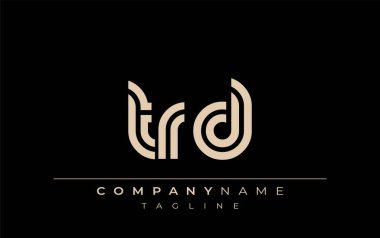 TRD Yaratıcı Eşsiz Modern Harf Logosu Tasarımı. Benzersiz bir harf dizaynına sahip stilize logo, soyut minimalist estetik ve modern cazibe sunar.
