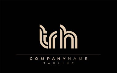 TRH Yaratıcı Eşsiz Modern Harf Logosu Tasarımı. Benzersiz bir harf dizaynına sahip stilize logo, soyut minimalist estetik ve modern cazibe sunar.