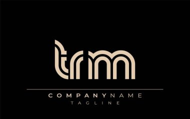 TRM Yaratıcı Eşsiz Modern Harf Logosu Tasarımı. Benzersiz bir harf dizaynına sahip stilize logo, soyut minimalist estetik ve modern cazibe sunar.