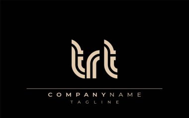 TRT Yaratıcı Eşsiz Modern Harf Logosu Tasarımı. Benzersiz bir harf dizaynına sahip stilize logo, soyut minimalist estetik ve modern cazibe sunar.