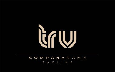 TRV Yaratıcı Eşsiz Modern Harf Logosu Tasarımı. Benzersiz bir harf dizaynına sahip stilize logo, soyut minimalist estetik ve modern cazibe sunar.