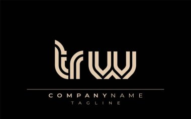 TRW Yaratıcı Eşsiz Modern Harf Logosu Tasarımı. Benzersiz bir harf dizaynına sahip stilize logo, soyut minimalist estetik ve modern cazibe sunar.
