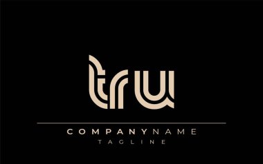 TRU Yaratıcı Eşsiz Modern Harf Logosu Tasarımı. Benzersiz bir harf dizaynına sahip stilize logo, soyut minimalist estetik ve modern cazibe sunar.