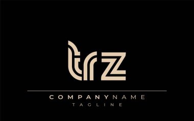 TRZ Yaratıcı Eşsiz Modern Harf Logosu Tasarımı. Benzersiz bir harf dizaynına sahip stilize logo, soyut minimalist estetik ve modern cazibe sunar.