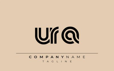 URA Yaratıcı Eşsiz Modern Harf Logosu Tasarımı. Benzersiz bir harf dizaynına sahip stilize logo, soyut minimalist estetik ve modern cazibe sunar.