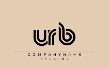 URB Yaratıcı Eşsiz Modern Harf Logosu Tasarımı. Benzersiz bir harf dizaynına sahip stilize logo, soyut minimalist estetik ve modern cazibe sunar.